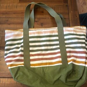 Canvas Tote, multi color- used a few times no stains